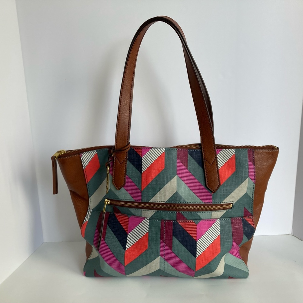 Fossil Fiona Chevron Tote Bag